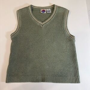 Vintage New Legends Boys Green Knit Sweater Vest | Size 7 | Cotton Blend